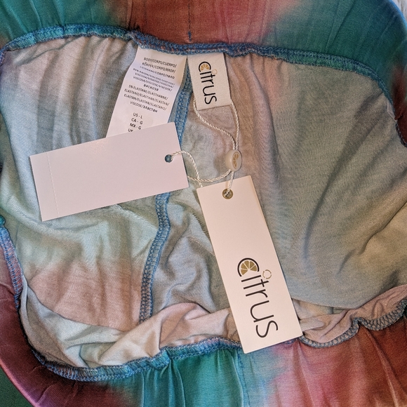 CITRUS Shorts Women's Tie Dye Sz L Blue/Red/Green - Picture 4 of 4